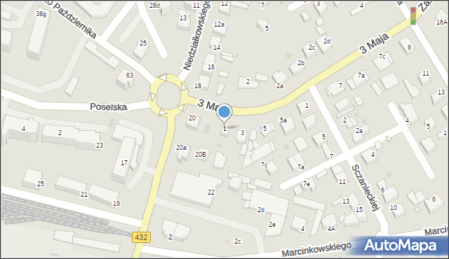 Środa Wielkopolska, 3 Maja, 1, mapa Środa Wielkopolska