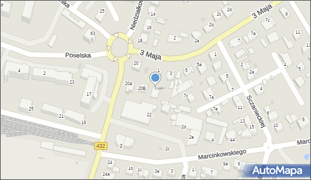 Środa Wielkopolska, 3 Maja, 1b, mapa Środa Wielkopolska