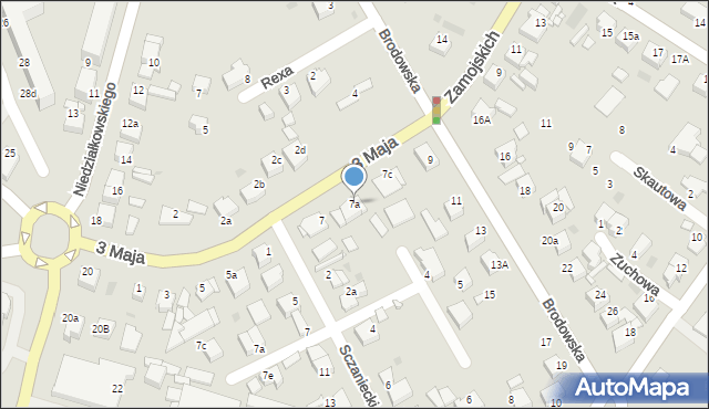 Środa Wielkopolska, 3 Maja, 7a, mapa Środa Wielkopolska