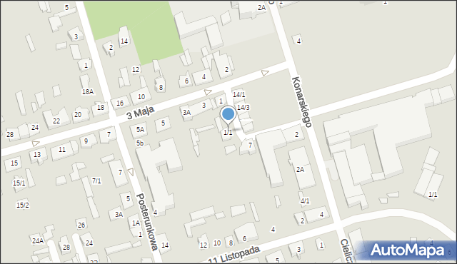 Supraśl, 3 Maja, 1/1, mapa Supraśl