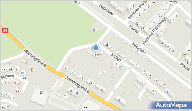 Świebodzice, 3 Maja, 13, mapa Świebodzice