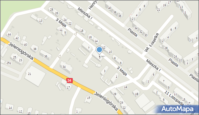 Świebodzice, 3 Maja, 5, mapa Świebodzice