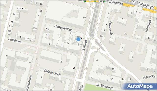 Szczecin, 3 Maja, 1, mapa Szczecina