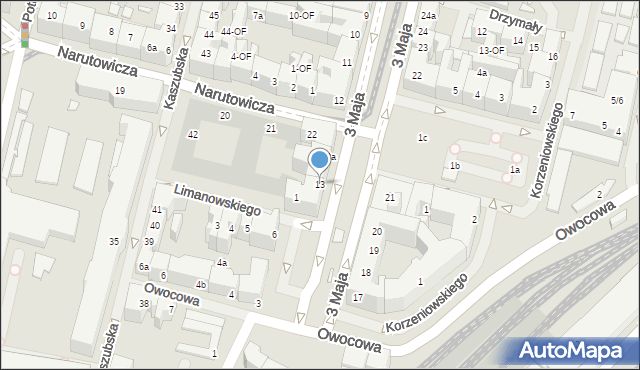 Szczecin, 3 Maja, 13, mapa Szczecina