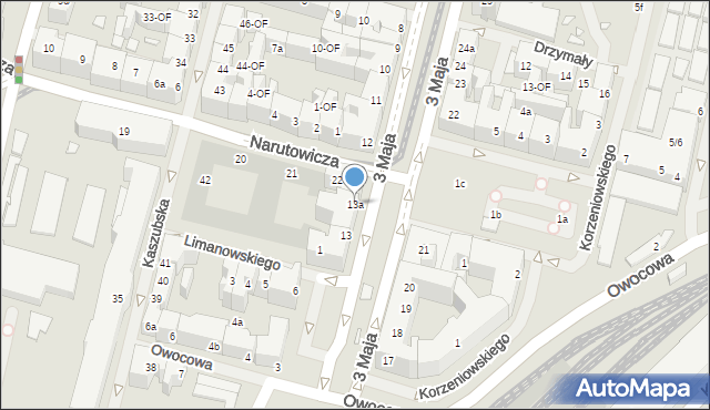 Szczecin, 3 Maja, 13a, mapa Szczecina