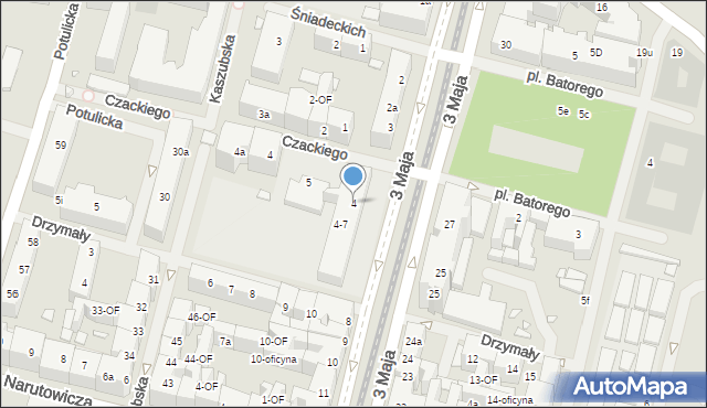 Szczecin, 3 Maja, 4, mapa Szczecina