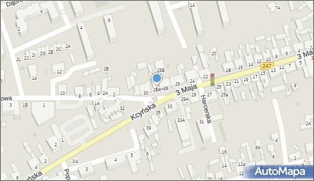 Szubin, 3 Maja, 28A, mapa Szubin