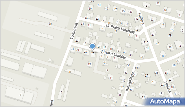 Tarnowskie Góry, 3 Pułku Ułanów, 17, mapa Tarnowskie Góry