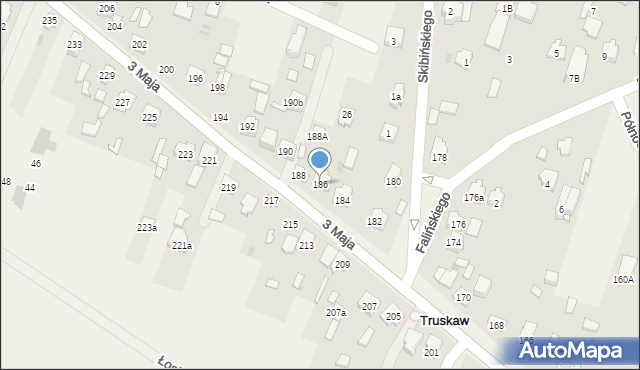 Truskaw, 3 Maja, 186, mapa Truskaw