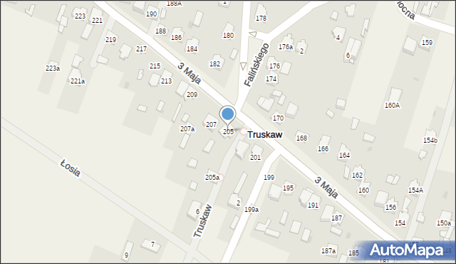 Truskaw, 3 Maja, 205, mapa Truskaw