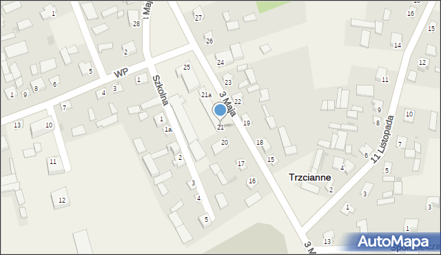 Trzcianne, 3 Maja, 21, mapa Trzcianne