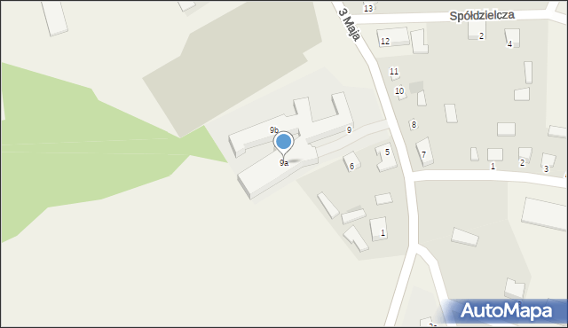 Trzcianne, 3 Maja, 9a, mapa Trzcianne