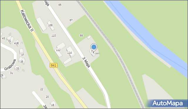 Ustroń, 3 Maja, 71a, mapa Ustroń