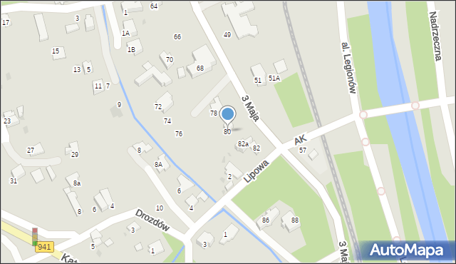 Ustroń, 3 Maja, 80, mapa Ustroń