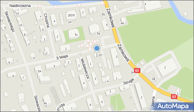 Węgorzewo, 3 Maja, 1, mapa Węgorzewo