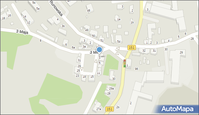 Węgorzyno, 3 Maja, 1, mapa Węgorzyno