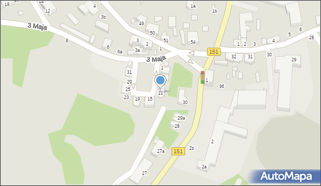Węgorzyno, 3 Maja, 11, mapa Węgorzyno