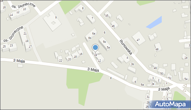 Węgorzyno, 3 Maja, 14, mapa Węgorzyno