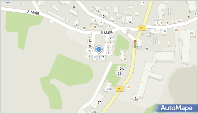 Węgorzyno, 3 Maja, 17, mapa Węgorzyno