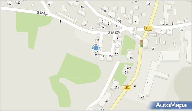 Węgorzyno, 3 Maja, 23, mapa Węgorzyno