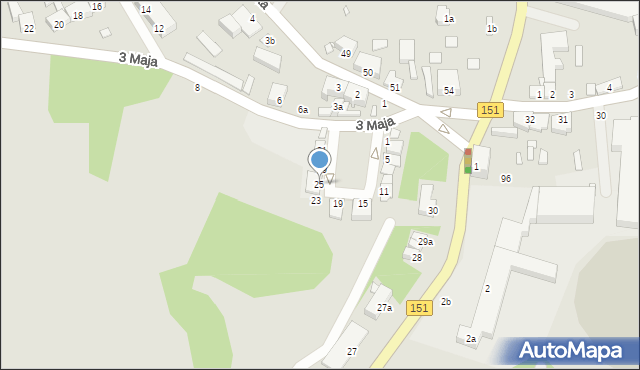 Węgorzyno, 3 Maja, 25, mapa Węgorzyno