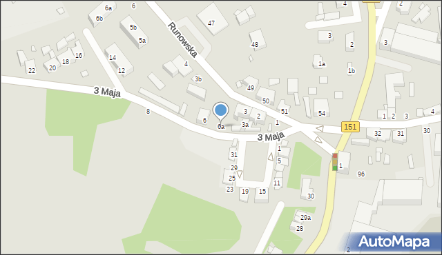 Węgorzyno, 3 Maja, 6a, mapa Węgorzyno