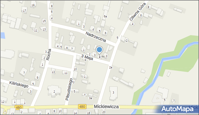 Widawa, 3 Maja, 4, mapa Widawa