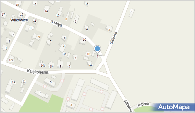 Wilkowice, 3 Maja, 1, mapa Wilkowice