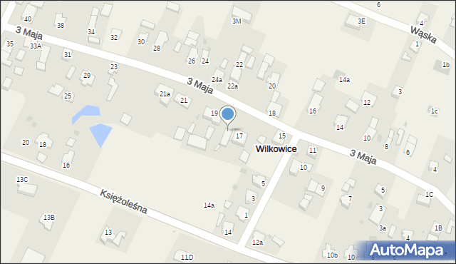 Wilkowice, 3 Maja, 17b, mapa Wilkowice