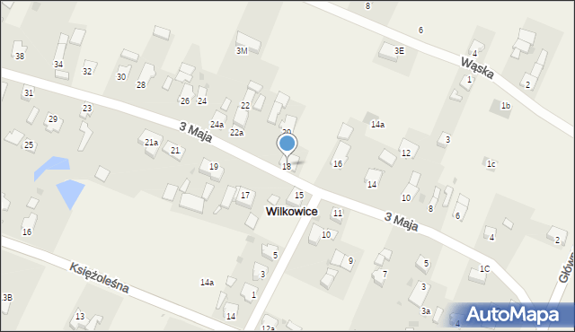 Wilkowice, 3 Maja, 18, mapa Wilkowice