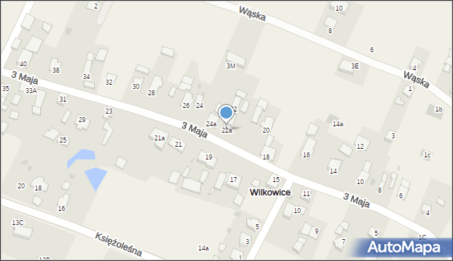 Wilkowice, 3 Maja, 22a, mapa Wilkowice