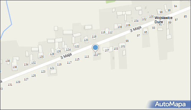 Wojsławice, 3 Maja, 111, mapa Wojsławice