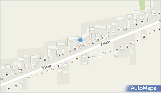 Wojsławice, 3 Maja, 54, mapa Wojsławice