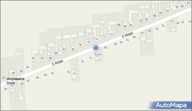 Wojsławice, 3 Maja, 71, mapa Wojsławice
