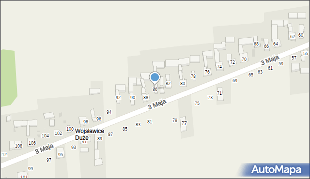 Wojsławice, 3 Maja, 86, mapa Wojsławice