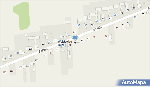 Wojsławice, 3 Maja, 87, mapa Wojsławice