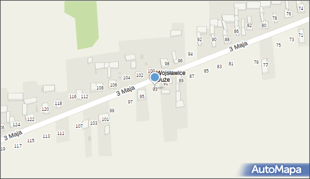 Wojsławice, 3 Maja, 93, mapa Wojsławice