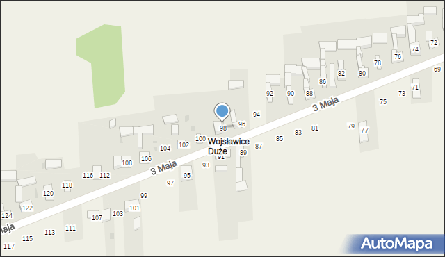 Wojsławice, 3 Maja, 98, mapa Wojsławice