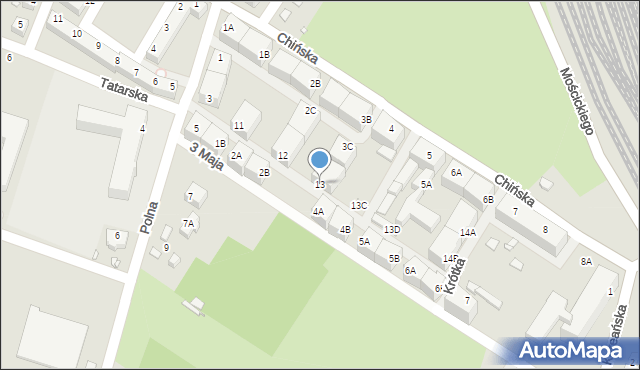 Wrocław, 3 Maja, 13, mapa Wrocławia