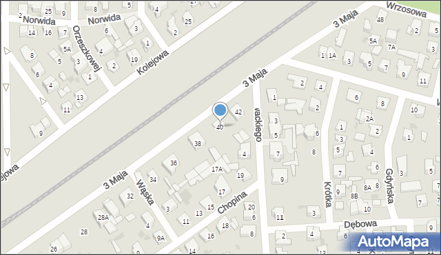 Ząbki, 3 Maja, 40, mapa Ząbki