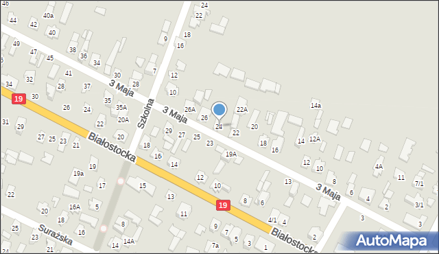 Zabłudów, 3 Maja, 24, mapa Zabłudów