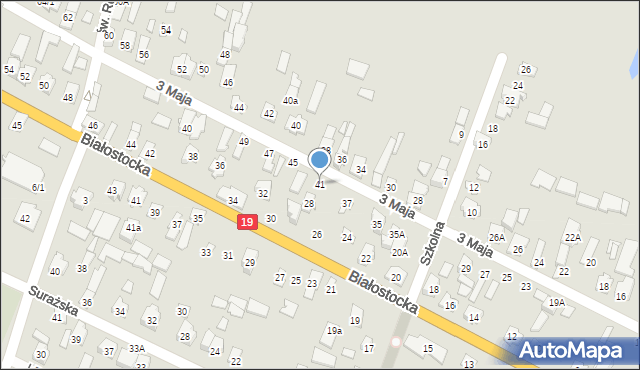 Zabłudów, 3 Maja, 41, mapa Zabłudów
