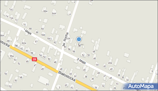 Zabłudów, 3 Maja, 54, mapa Zabłudów
