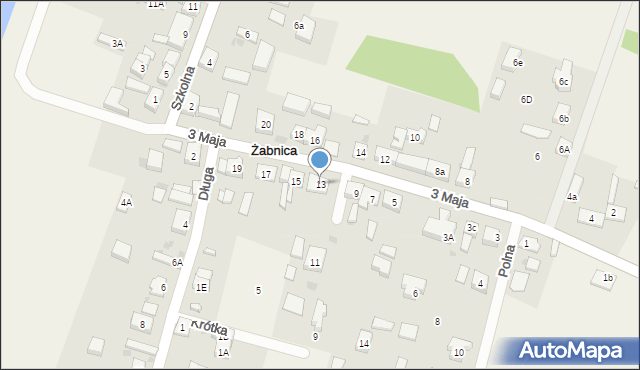 Żabnica, 3 Maja, 13, mapa Żabnica