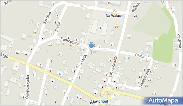 Zawichost, 3 Maja, 8, mapa Zawichost