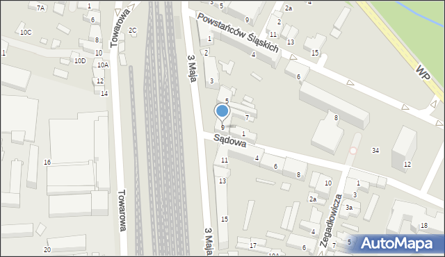 Zawiercie, 3 Maja, 9, mapa Zawiercie