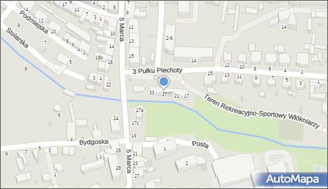 Złocieniec, 3 Pułku Piechoty, 27, mapa Złocieniec