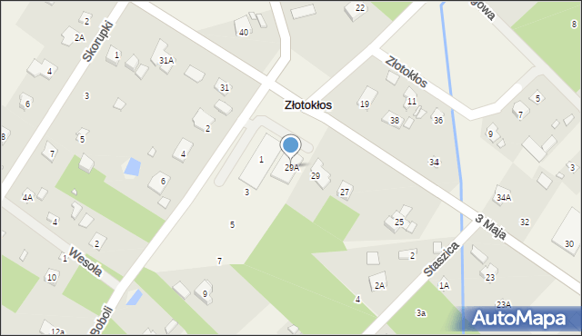 Złotokłos, 3 Maja, 29A, mapa Złotokłos
