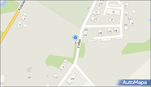 Żukowo, 3 Maja, 22, mapa Żukowo