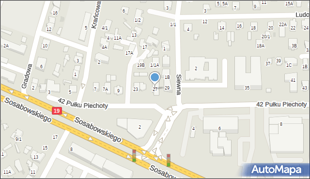 Białystok, 42 Pułku Piechoty, 27, mapa Białegostoku